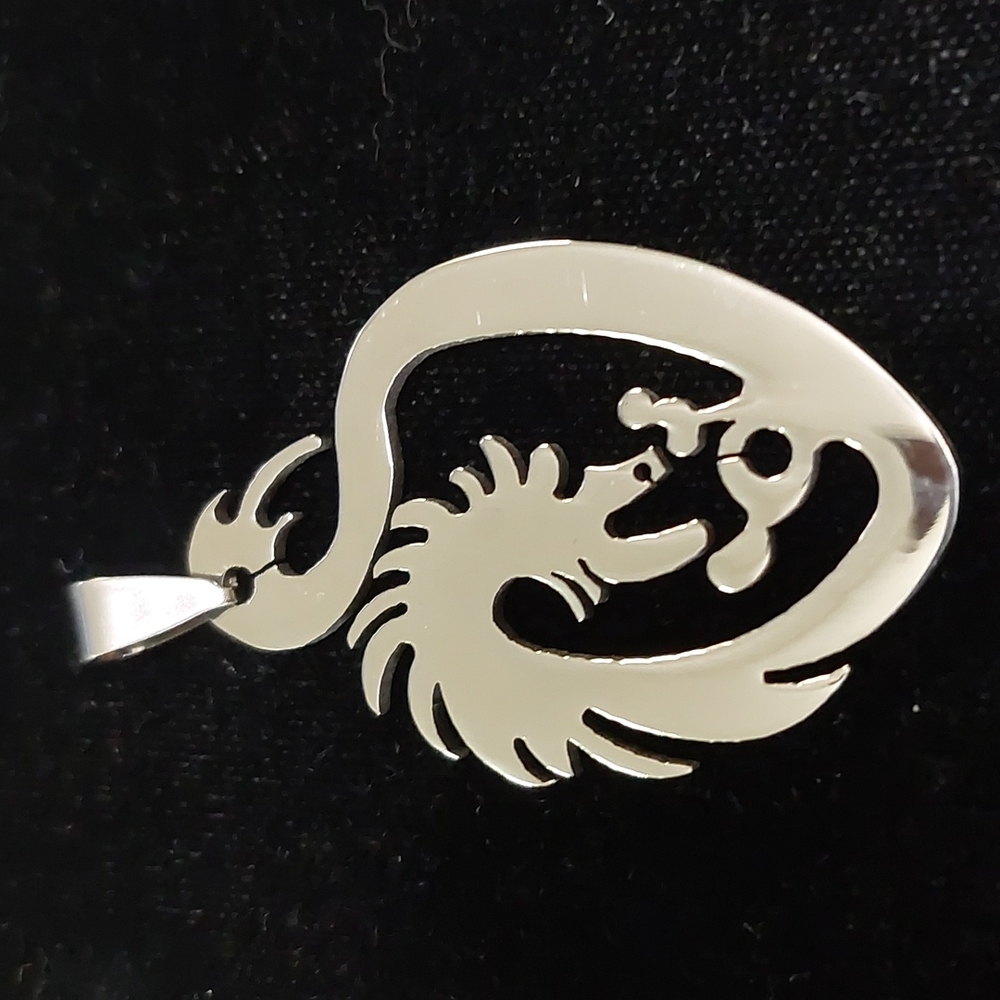 Stainless Steel Dragon Pendant 43mm